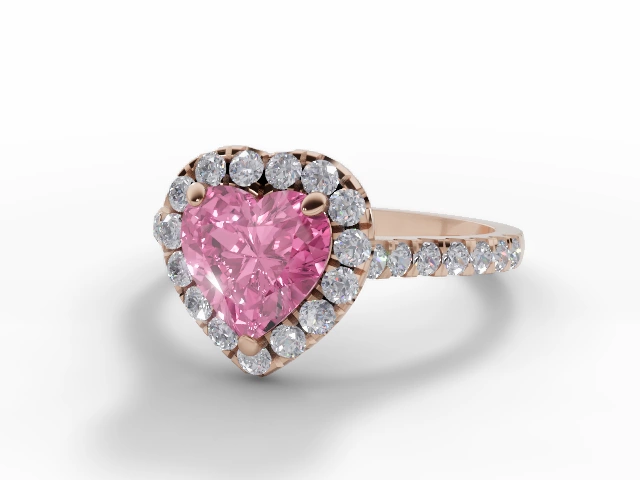 Pink Tourmaline & Diamond Engagement Rings in 18ct. Rose Gold