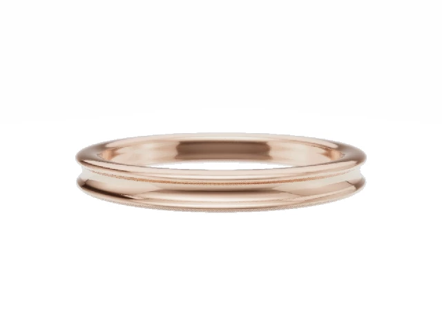 Plain Polish 2.5mm. Concave 18ct. Rose Gold Wedding Rings