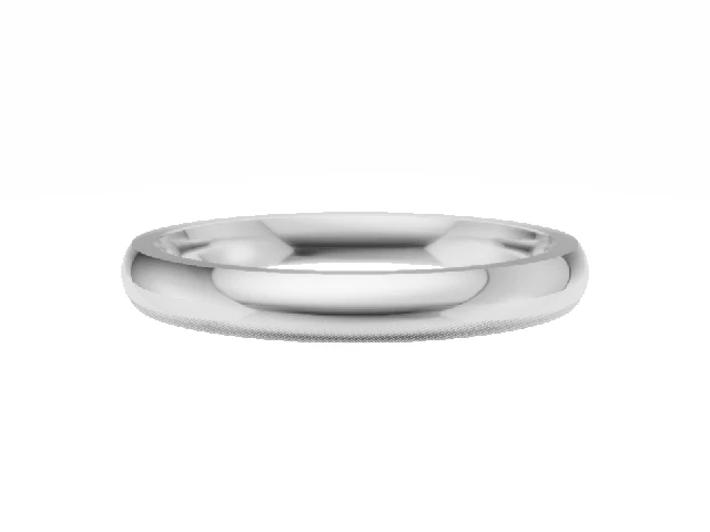 Wedding Rings Plain Polished 2.5mm Wide 100% Recycled Platinum