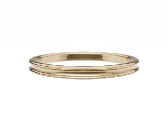 Plain Polish 2mm. Concave 18ct. Yellow Gold Wedding Rings