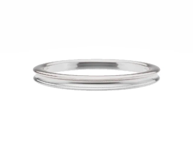 Wedding RingsPlain PolishedConcave 2.0mm Wide100% Recycled Platinum