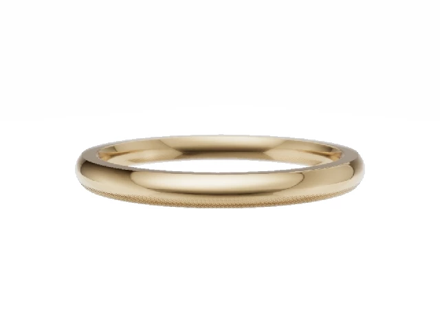 Plain Polish 2mm. Comfort-Fit Court 18ct. Yellow Gold Wedding Rings