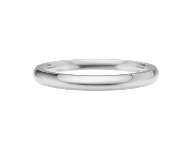 Wedding Rings Plain Polished 2.0mm Wide 100% Recycled Platinum