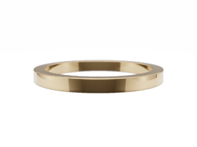 Plain Polish 2mm. Flat 18ct. Yellow Gold Wedding Rings