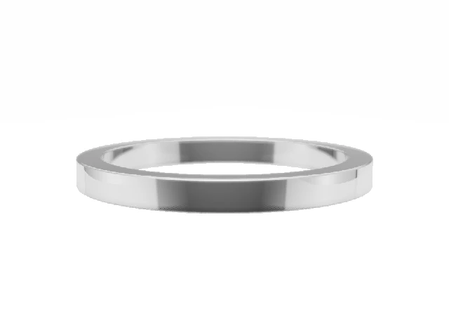 Plain Polish 2mm. Flat Platinum Wedding Rings