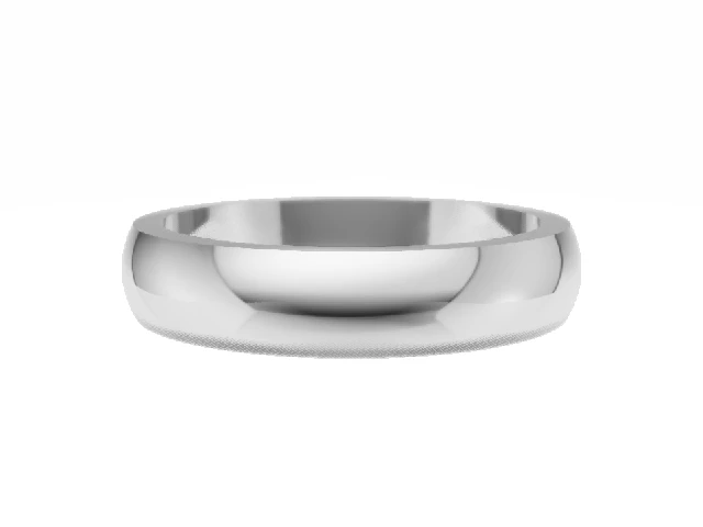 Plain Polish 4mm. 'D' Shape 18ct. White Gold Wedding Rings