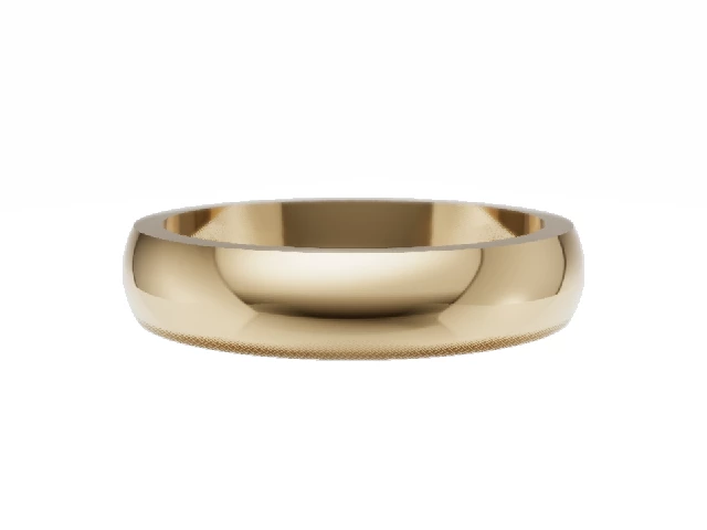 Plain Polish 4mm. 'D' Shape 18ct. Yellow Gold Wedding Rings