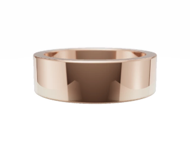 Plain Polish 6mm. Flat 18ct. Rose Gold Wedding Rings