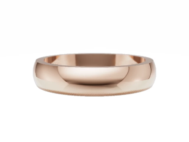 Plain Polish 'D' Shape 18ct. Rose Gold Wedding Rings. Choice of Widths