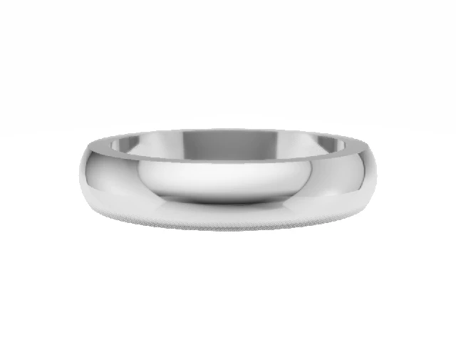 Plain Polish Comfort-Fit Court Platinum Wedding Rings. Choice of Widths