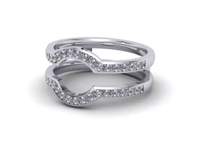 Diamond-Set Jacket Wedding Rings 100% Recyled Platinum