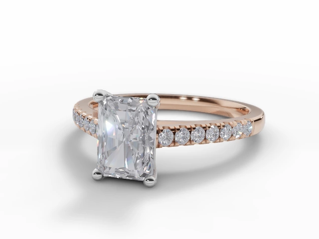 Engagement Rings Diamond-Set Band Radiant-Cut Diamonds 100% Recycled 18ct. Rose Gold