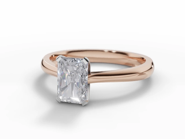 Certified Radiant-Cut Diamond Solitaire Engagement Rings in 18ct. Rose Gold