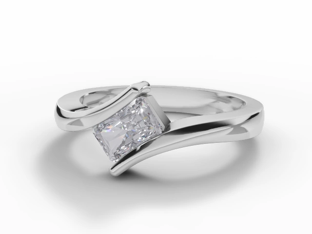 Engagement Rings Solitaire Radiant-Cut Diamonds 100% Recycled 18ct. White Gold