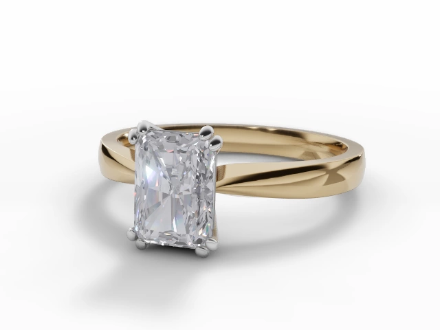 Certified Radiant-Cut Diamond Solitaire Engagement Rings in 18ct. Yellow Gold