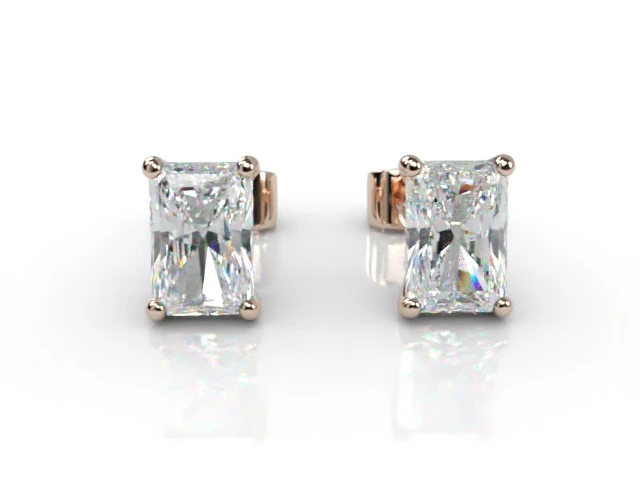 Radiant-Cut Diamond Earrings in 18ct. Rose Gold Select Your Own Certified Diamonds 493,440 diamonds listed today  Choice of Earring Designs & Setting Styles