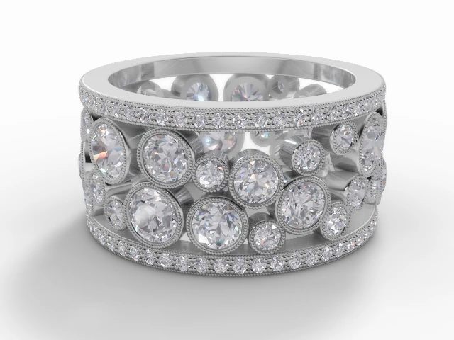 Right-Hand Diamond Eternity Rings 100% Recycled Platinum