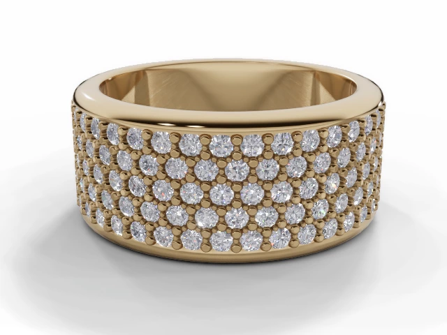 Eternity Rings Semi-Set Diamonds Statement Rings 100% Recycled 18ct. Yellow Gold