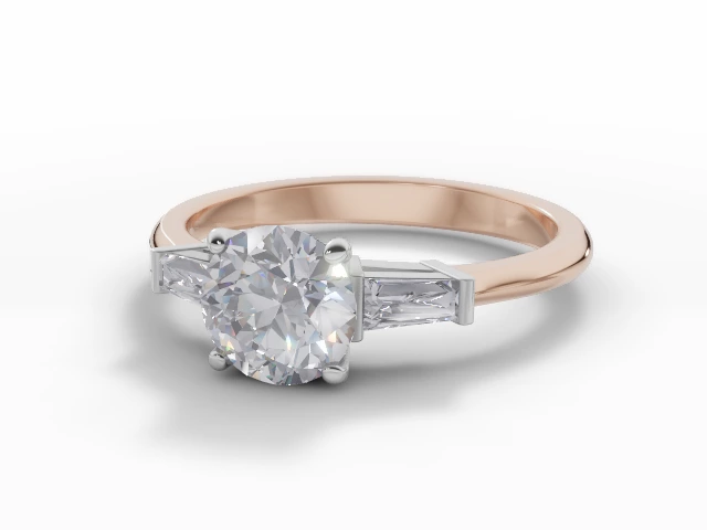 Certified Round Brilliant-Cut Diamond Engagement Rings with Diamond-Set Shoulders in 18ct. Rose Gold