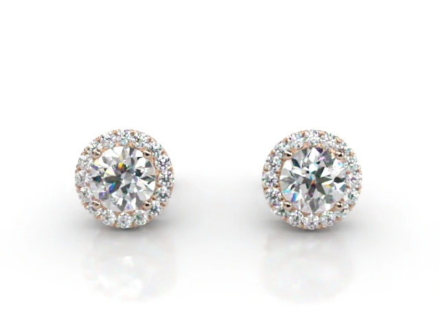 Diamond Halo Earrings in 18ct. Rose Gold Select Your Own Certified Diamonds 493,440 diamonds listed today 