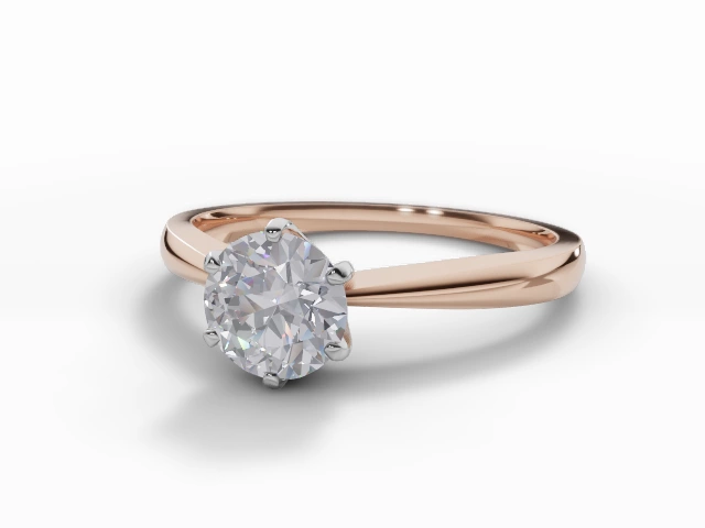 Certified Round Brilliant-Cut Diamond Solitaire Engagement Rings in 18ct. Rose Gold