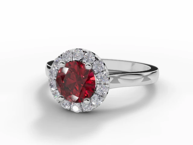 Ruby & Diamond Engagement Rings in Platinum