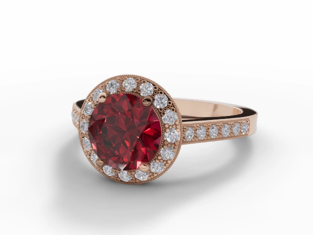 Ruby & Diamond Engagement Rings in 18ct. Rose Gold