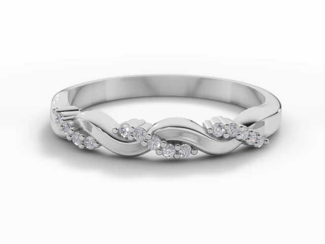 Wedding Rings Semi-Set 100% Recycled 18ct. White Gold