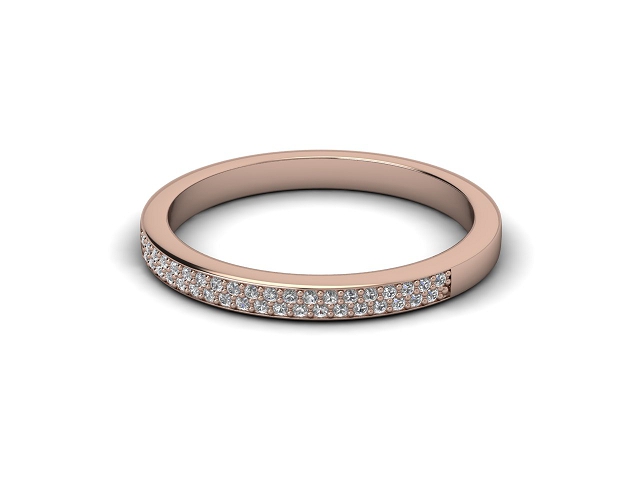 Eternity Rings Semi-Set Diamonds Narrow Width 100% Recycled 18ct. Rose Gold