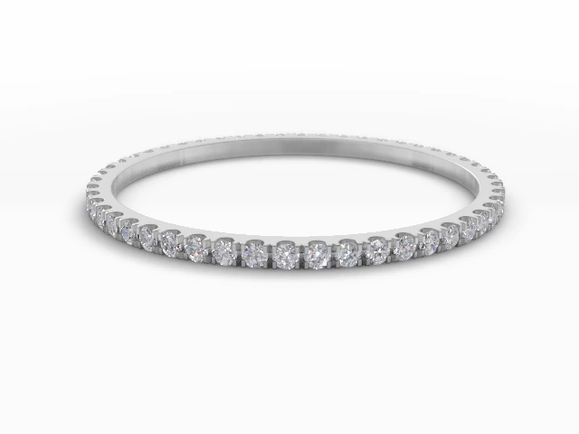 Eternity Rings Fully-Set Diamonds Skinny Width 100% Recycled 18ct. White Gold