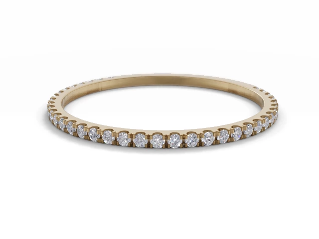 Eternity Rings Fully-Set Diamonds Skinny Width 100% Recycled 18ct. Yellow Gold