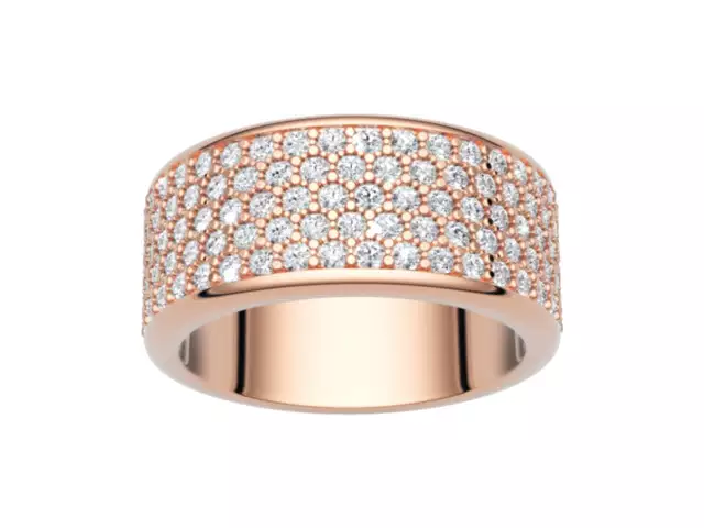 Statement Diamond Wedding Rings 100% Recycled 18ct. Rose Gold