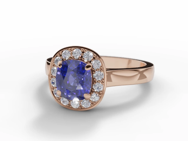 Tanzanite & Diamond Engagement Rings in 18ct. Rose Gold