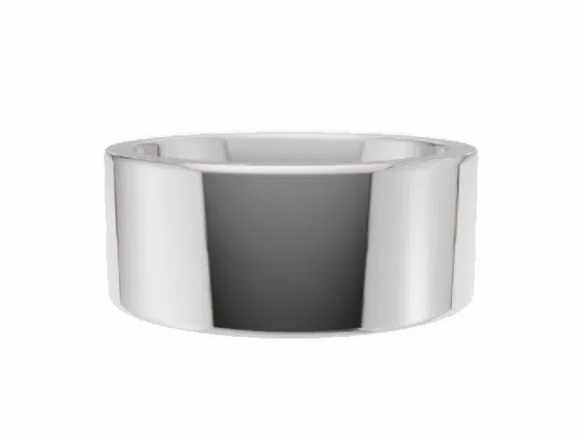 Wedding RingsPlain PolishFlat-Court 8.0mm Wide100% Recycled 18ct. White Gold