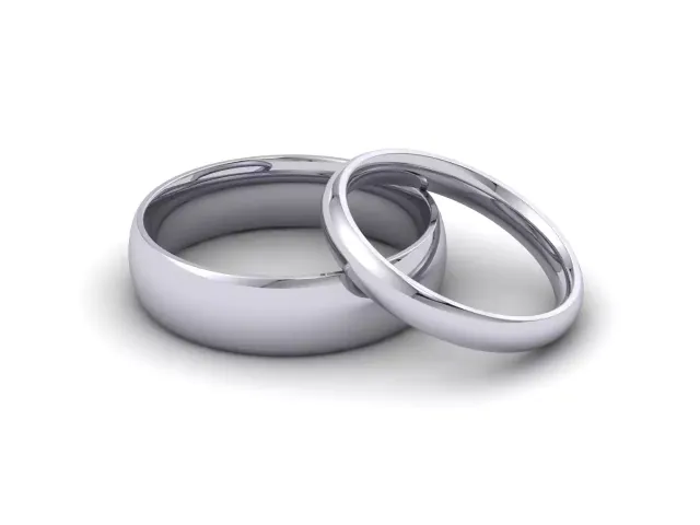 Wedding Rings Plain Polish 100% Recycled 18ct. White Gold