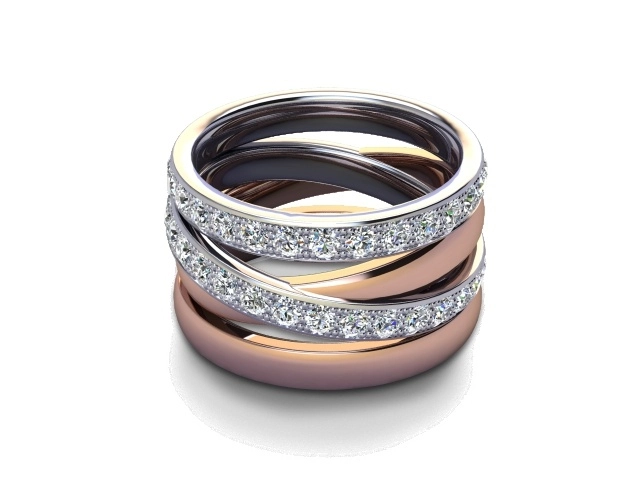 Statement  Wedding Rings 18ct. Rose and White Gold