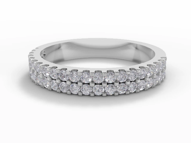 Wide Semi-set Diamond 4.1mm. to 5.0mm. Wide Wedding Rings in Platinum