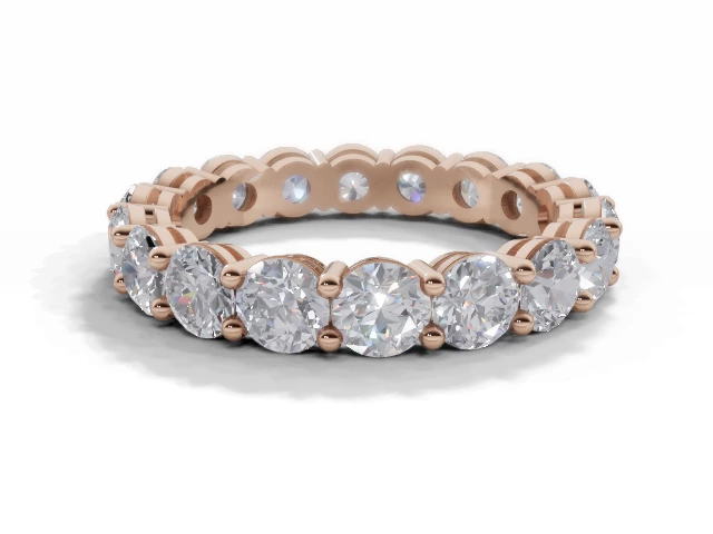 Wider - 4.1mm. to 5mm. 18ct. Rose Gold Diamond Eternity Rings