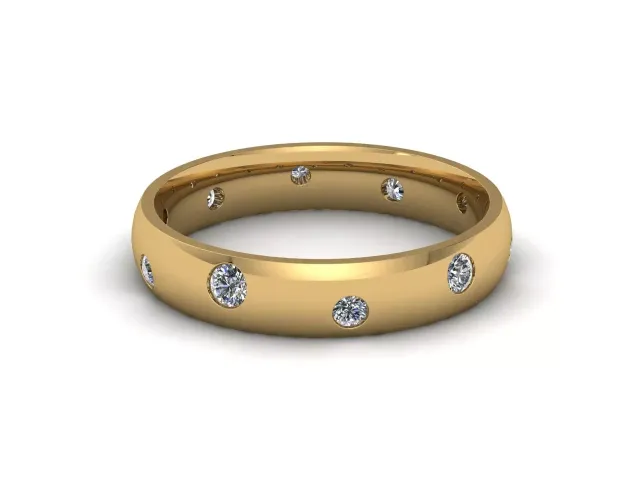 Diamond Scatter 18ct. Yellow Gold Wedding Rings