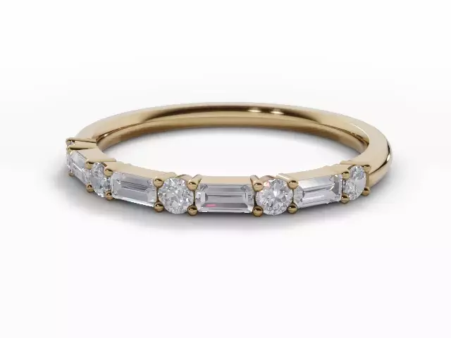 Diamonds Part The Way Around Semi-set Diamond Wedding Rings in 100% Recycled 18ct Yellow Gold