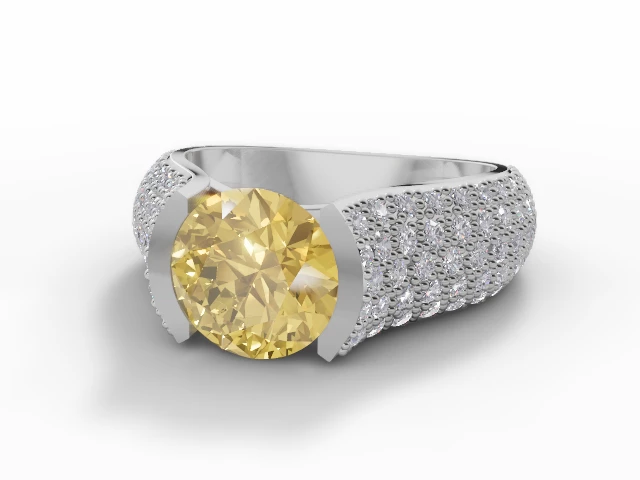 Yellow Sapphire & Diamond Engagement Rings in Platinum