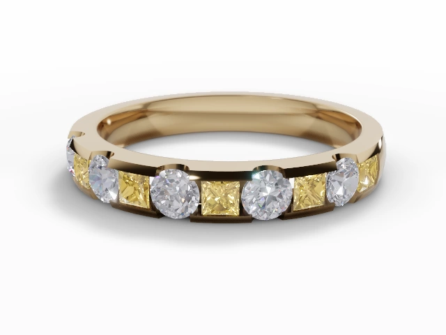 Yellow Sapphire & Diamond Eternity Rings in 18ct. Yellow Gold