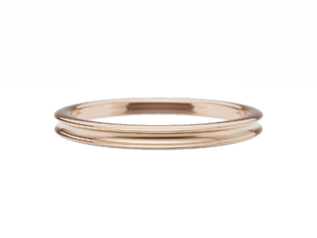 BUDGET 2.0mm.  Wide  Plain Polish Concave Wedding Ring   100% Recycled, Hallmarked 18ct. Rose Gold