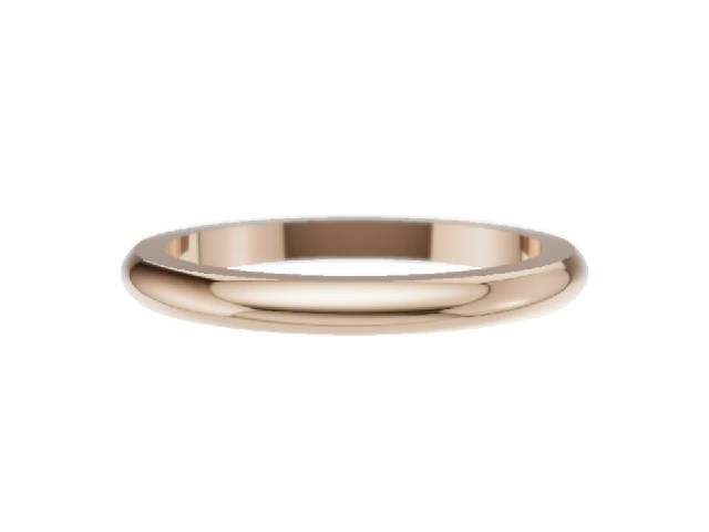 PREMIERE 2.0mm.  Wide  Plain Polish Wedding Ring 100% Recycled, Hallmarked 18ct. Rose Gold