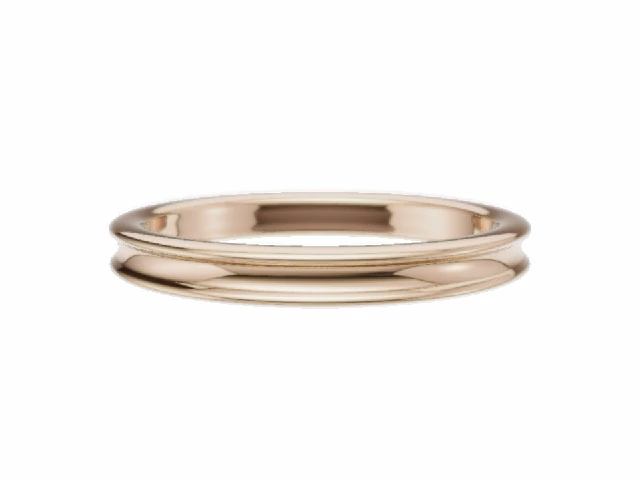 LUXURY 2.5mm.  Wide  Plain Polish Concave Wedding Ring   100% Recycled, Hallmarked 18ct. Rose Gold