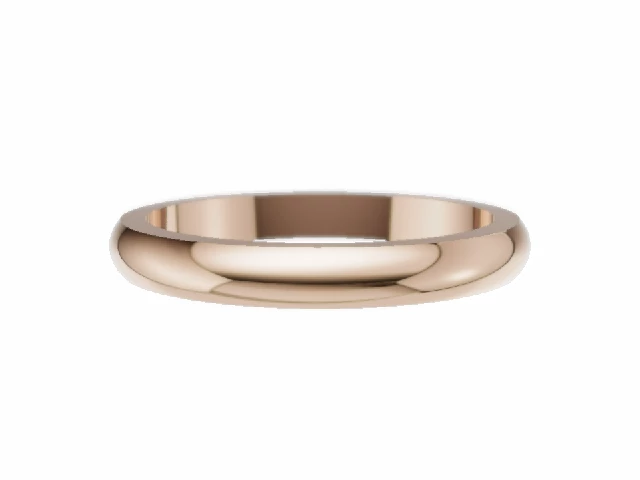 LUXURY 2.5mm.  Wide  Plain Polish Wedding Ring 100% Recycled, Hallmarked 18ct. Rose Gold