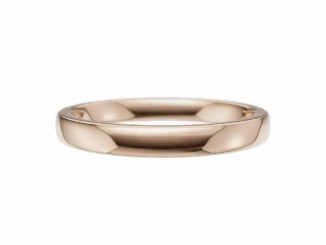 LUXURY 2.5mm.  Wide  Plain Polish Soft-Court Wedding Ring  100% Recycled, Hallmarked 18ct. Rose Gold