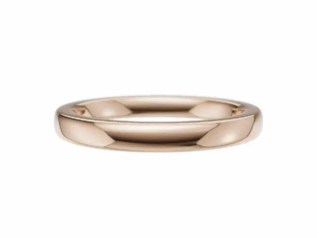 PREMIERE 2.5mm.  Wide  Plain Polish Soft-Court Wedding Ring  100% Recycled, Hallmarked 18ct. Rose Gold