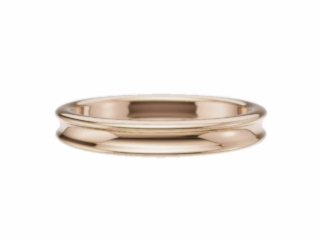 LUXURY 3.0mm.  Wide  Plain Polish Concave Wedding Ring   100% Recycled, Hallmarked 18ct. Rose Gold