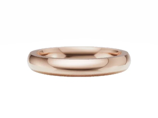 <strong>PREMIERE</strong><br />3.0mm.  Wide <br />Plain Polish Court Wedding Ring<br /> <br />100% Recycled, Hallmarked 18ct. Rose Gold